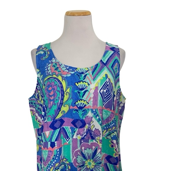 Escape By Habitat Tiered Maxi Dress Womens M Tropical Floral Resort Rayon Tencel - Picture 1 of 17